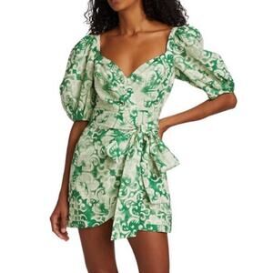 Alexis Short Dress Athenes Sage Mini Wrap Dress Size S NWT